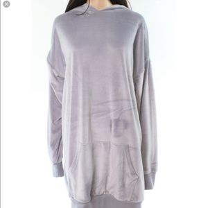 NWT Solutions! Fashion longline velour hoodie sz M
